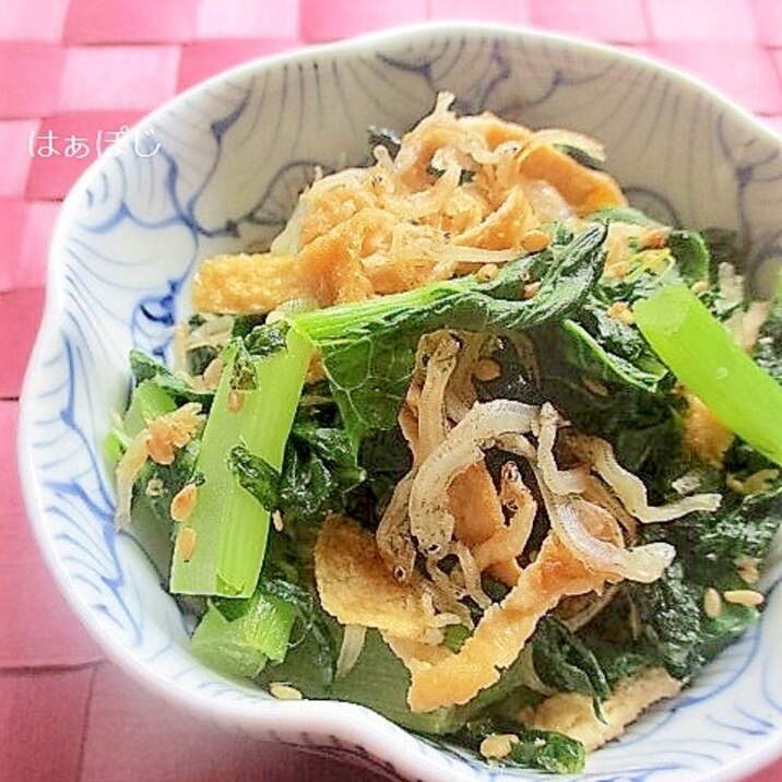 ご飯のおともに♪大根の葉と油揚げの炒めもの